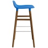 Form Barstool, wood legs – Bright blue + Walnut - Normann Copenhagen