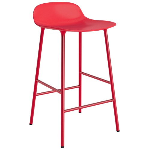 Form Barstool - Bright red - 65 cm or 75 cm - Normann Copenhagen