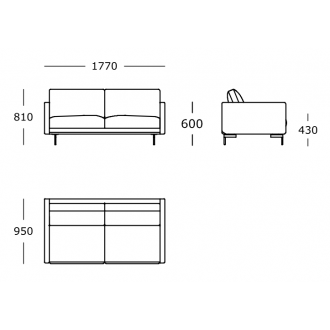 Trace sofa - 2 seater - Navona fabric