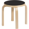 Stool NE60 – Natural lacquered birch + Black linoleum - Artek