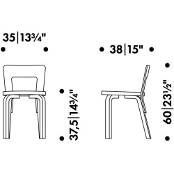 Chaise N65 – Assise rembourrée - Artek