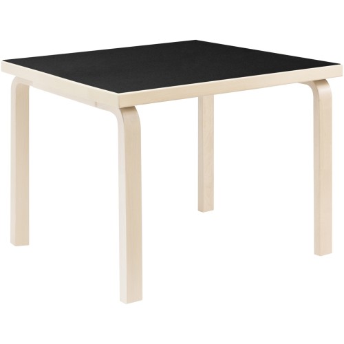 Kid's square table 81C – Black linoleum - Artek