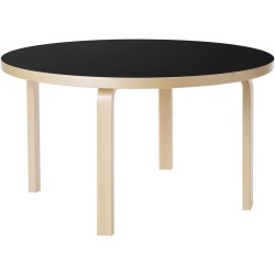 Kid's round table 90A – Black linoleum - Artek