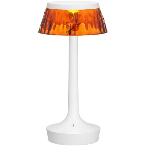 Bon Jour Unplugged cordless lamp – White – Amber crown - Flos