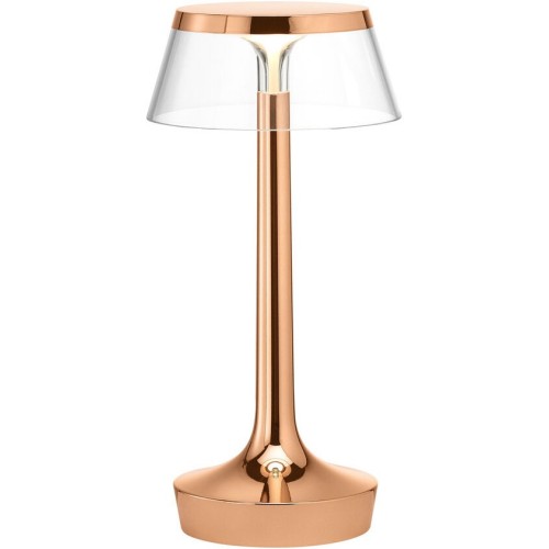 Bon Jour Unplugged cordless lamp – Copper – Transparent crown - Flos