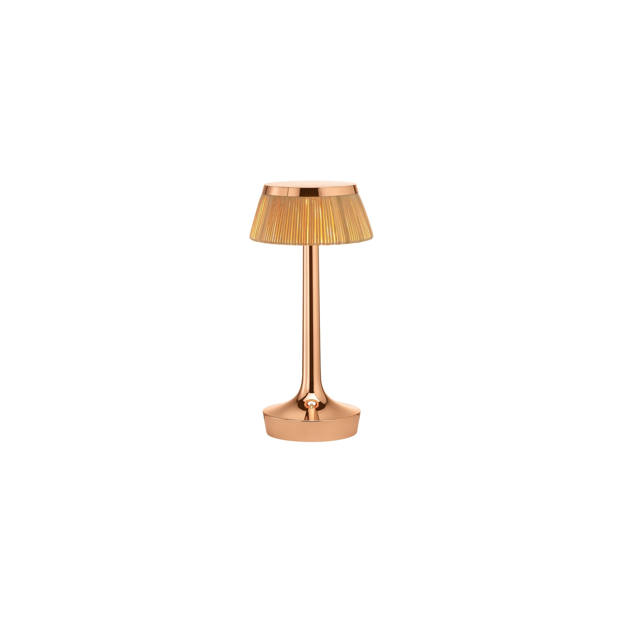 Bon Jour Unplugged cordless lamp – Copper – Rattan crown - Flos