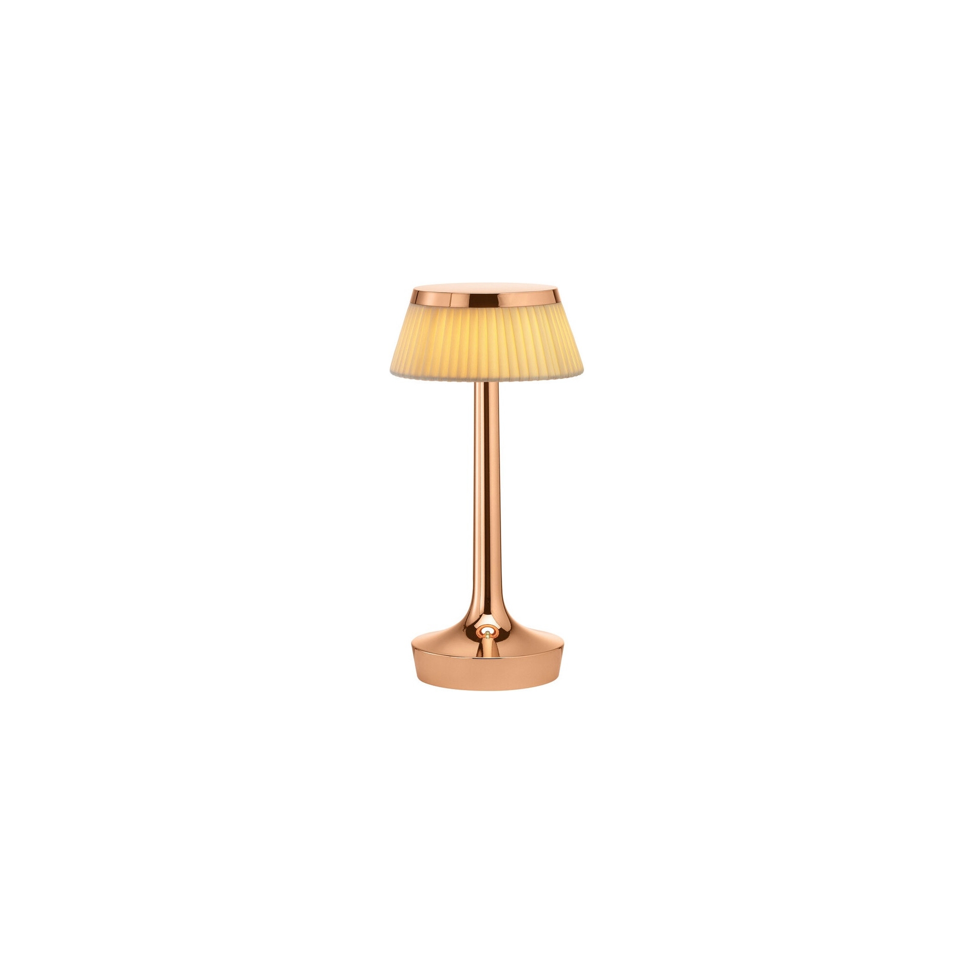 Bon Jour Unplugged cordless lamp – Copper – Fabric crown - Flos