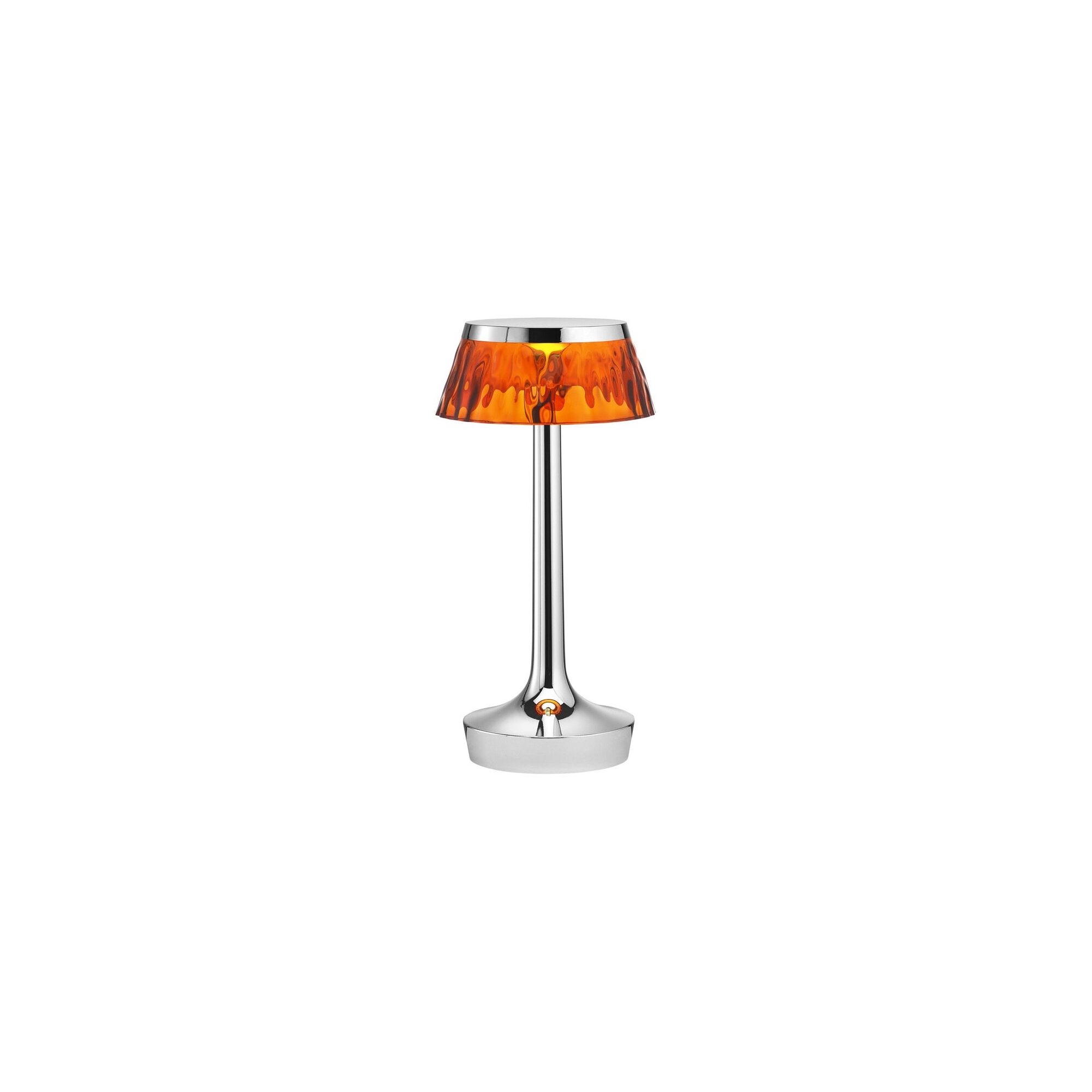 Bon Jour Unplugged cordless lamp – Chrome – Amber crown - Flos