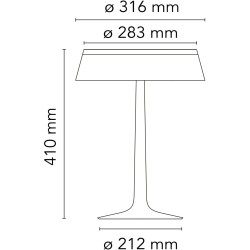 Lampe de table Bon Jour – Chromé – Sans couronne - Flos