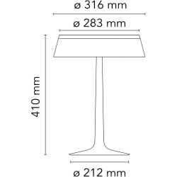 Lampe de table Bon Jour – Chromé mat – Sans couronne - Flos