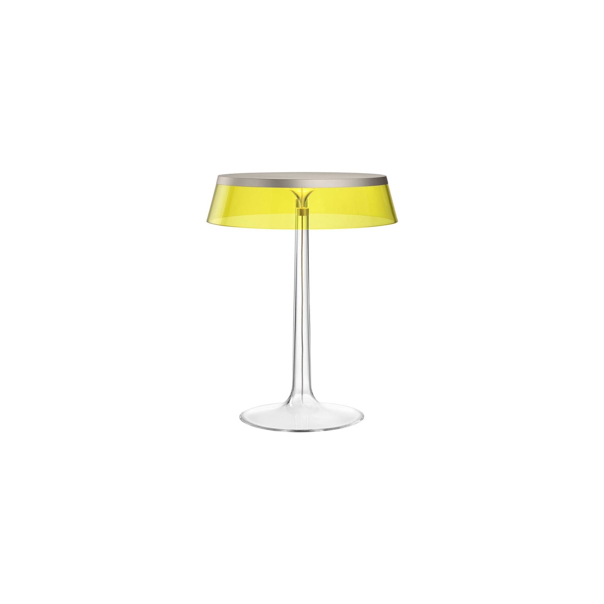 Lampe de table Bon Jour – Chromé mat – Couronne Jaune - Flos