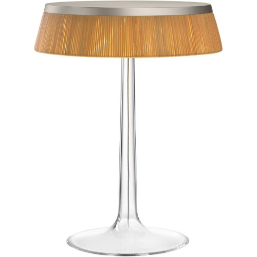 Bon Jour table lamp – Matt Chrome – Rattan crown - Flos