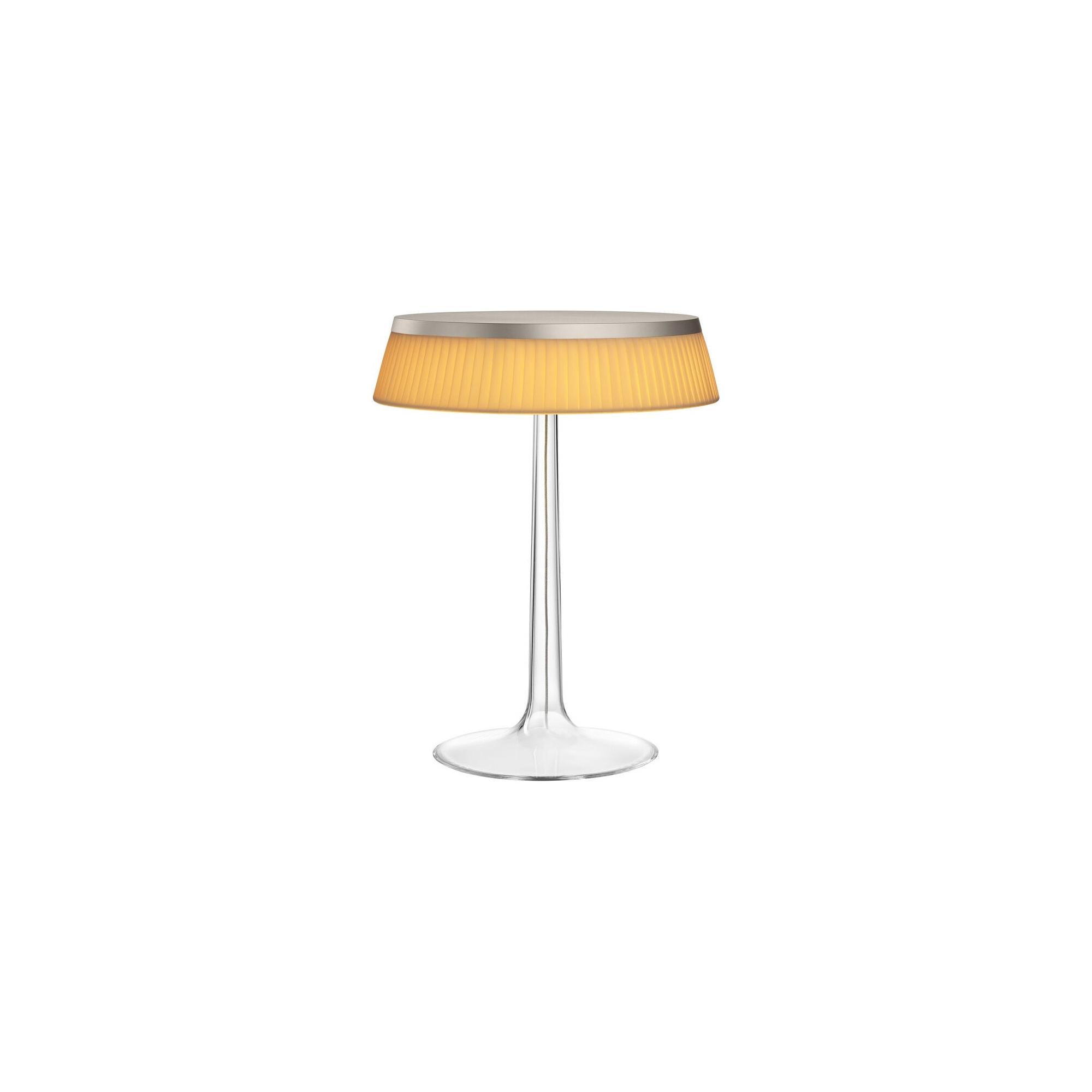 Bon Jour table lamp – Matt Chrome – Fabric crown - Flos