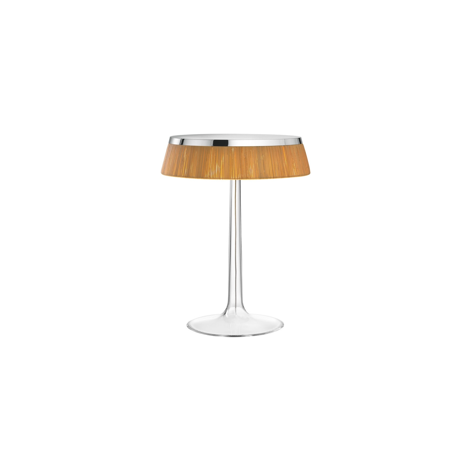 Bon Jour table lamp – Chrome – Rattan crown - Flos