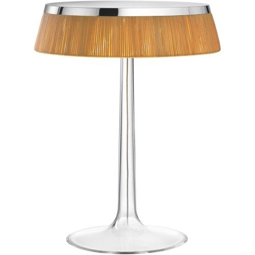 Bon Jour table lamp – Chrome – Rattan crown - Flos