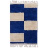 Mara Knotter rug S - Blue / Off-white