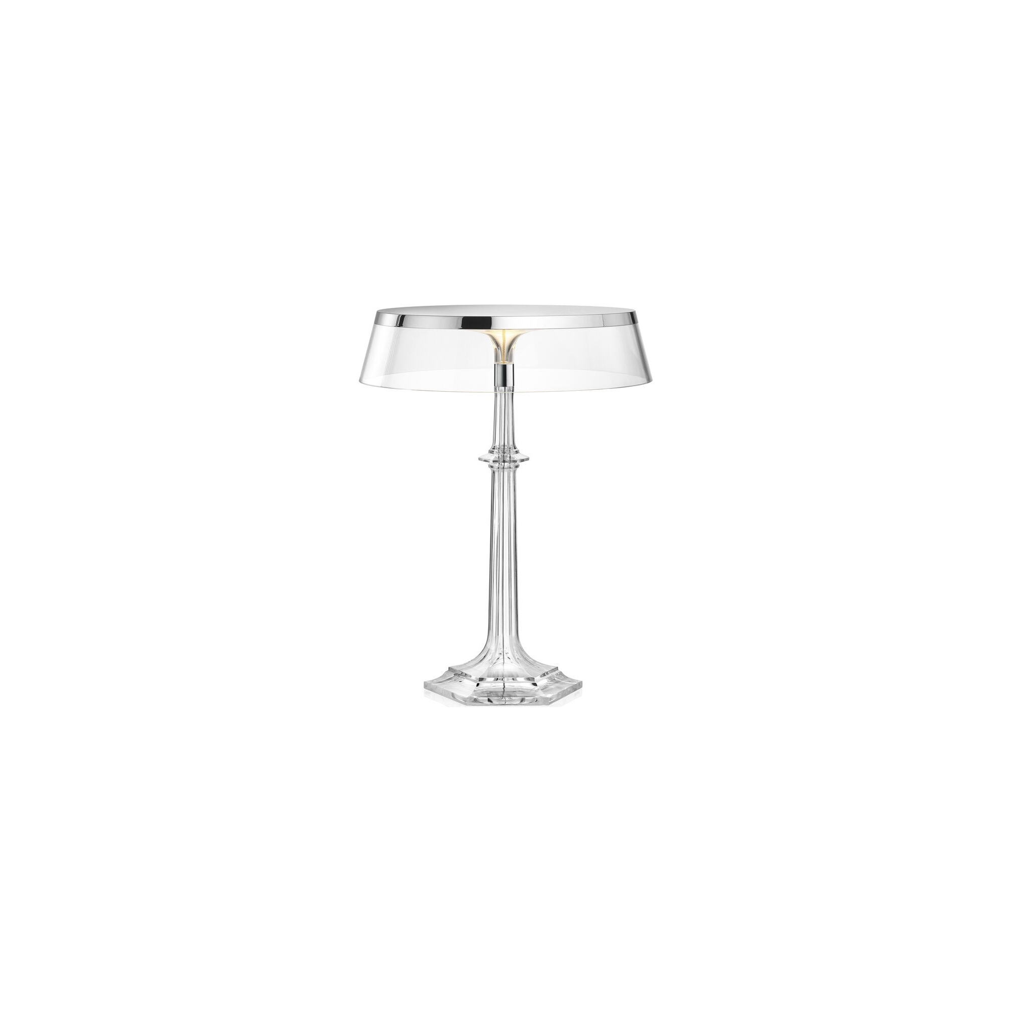 Lampe de table Bon Jour Versailles – Chromé – Couronne Transparente - Flos