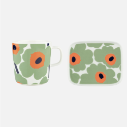 Unikko 162 set – mug 4dl and plate 15x12cm - Marimekko