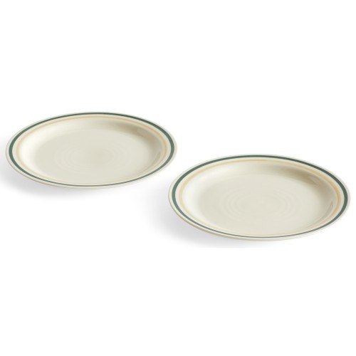 Set de 2 assiettes Sobremesa - vert et sable Ø24,5 cm - HAY