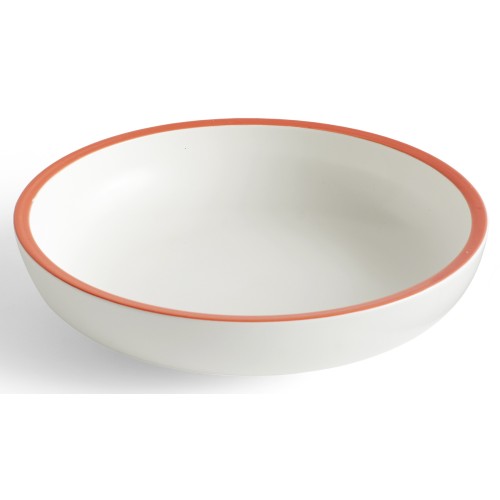 Serving bowl Sobremesa - white and red rim Ø20 cm - HAY