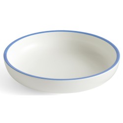 Bol de service Sobremesa - blanc et bord bleu Ø25 cm - HAY