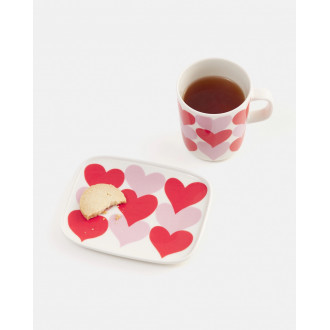 Set Sydämet 130 – mug 2,5dl et assiette 15x12cm - Marimekko