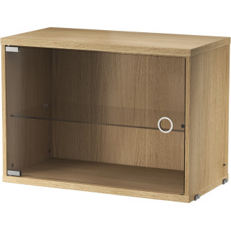 Cabinet with swing glass door - oak - L58xP30xH42 cm