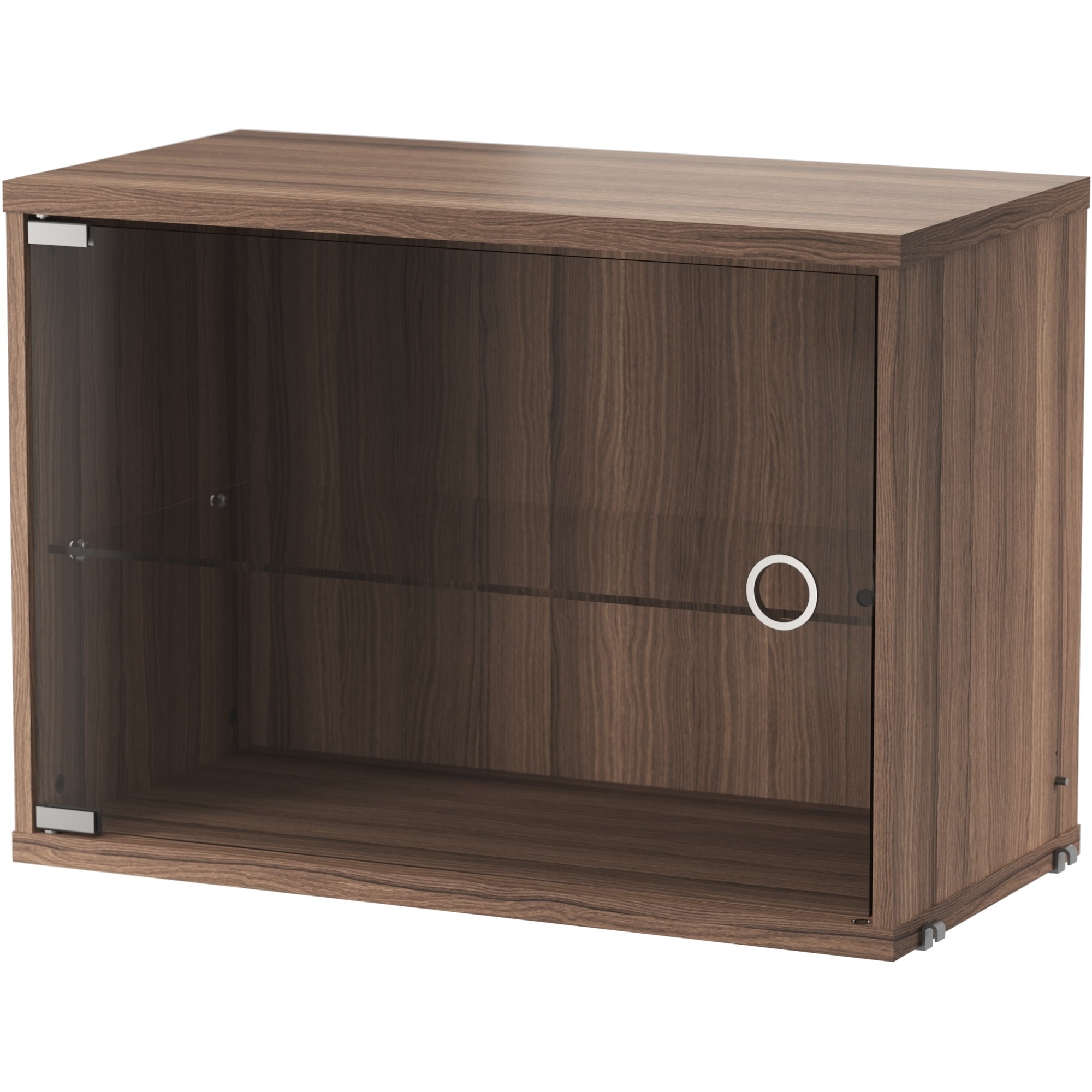 Caisson porte battante vitrée - noyer - L58xP30xH42 cm - String Furniture