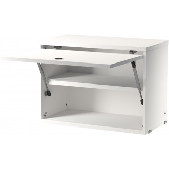 Cabinet porte flip - blanc - L58xP30xH42 cm