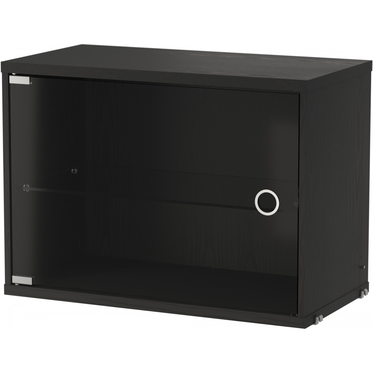 Caisson porte battante vitrée - noir - L58xP30xH42 cm - String Furniture