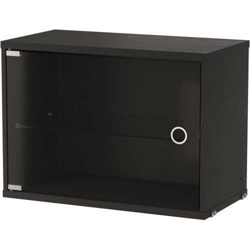 Cabinet with swing glass door - black - L58xP30xH42 cm - String Furniture