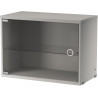 Cabinet with swing glass door - grey - L58xP30xH42 cm