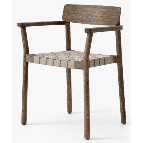 Betty Chair with armrests TK9 – Smoked oak / Natural linen - &Tradition