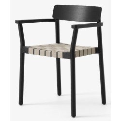 Betty Chair with armrests TK9 – Black / Natural linen - &Tradition