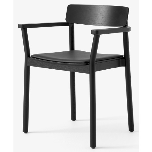 Betty Chair with armrests TK11 – Black / Noble Black leather - &Tradition