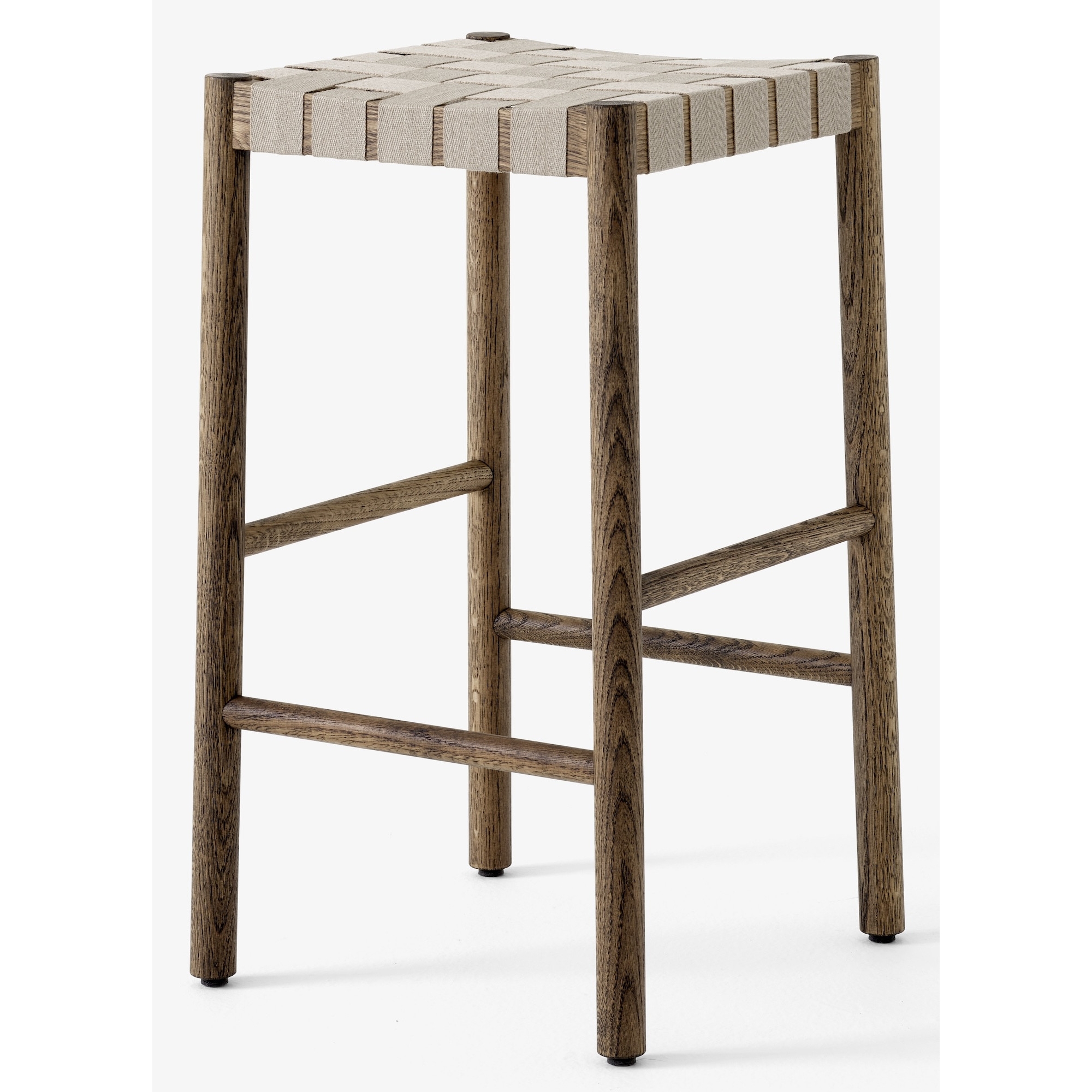 Betty Stool TK7 (H66 cm) – Smoked oak / Natural linen - &Tradition