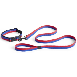 Dog collar S/M - red and blue - HAY