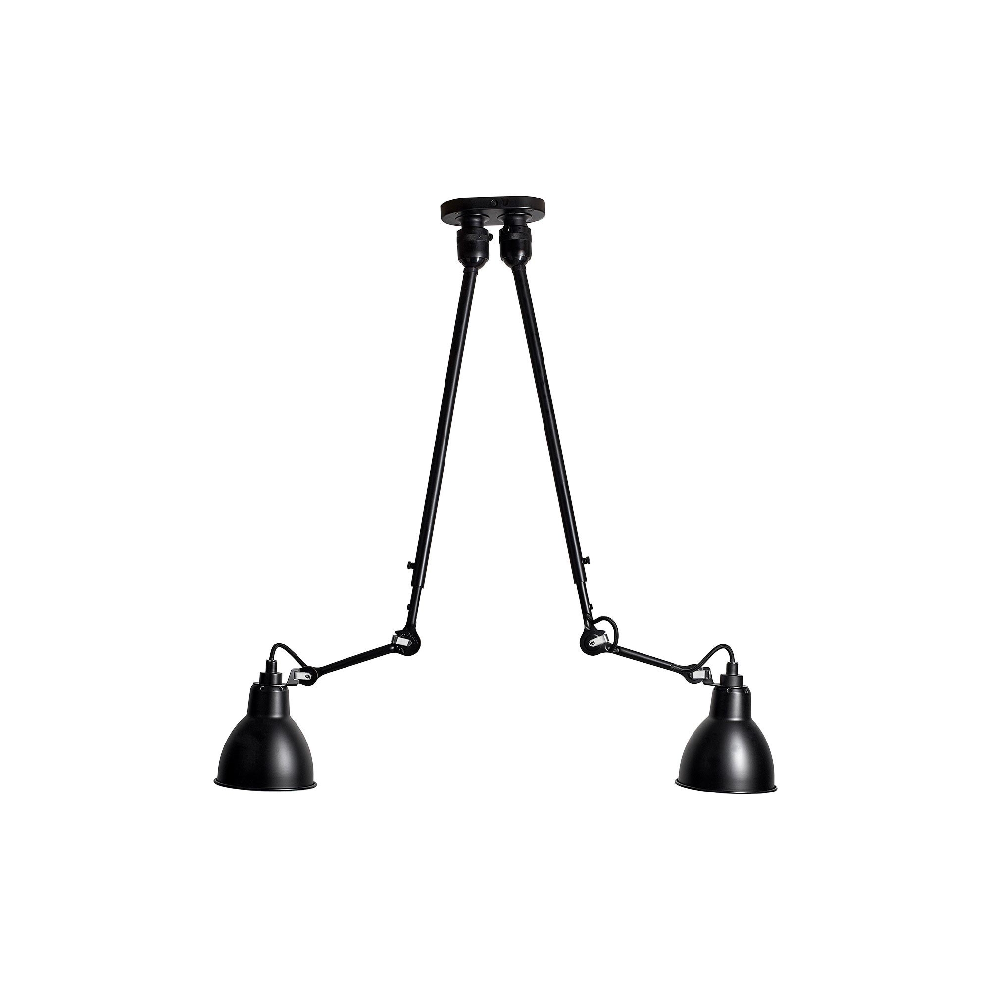 black / round black - Gras 302 double - ceiling lamp - DCW éditions