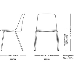 Chaise Rely HW65 (Sans coussin d'assise) - &Tradition