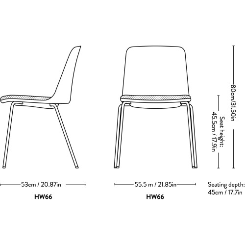 Chaise Rely HW66 (Avec coussin d'assise) - &Tradition