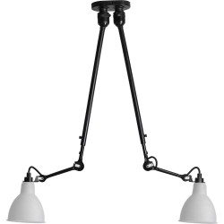 black / round polycarbonate - Gras 302 double - ceiling lamp - DCW éditions