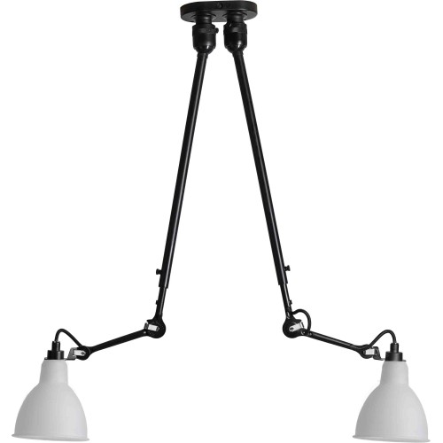 black / round polycarbonate - Gras 302 double - ceiling lamp - DCW éditions