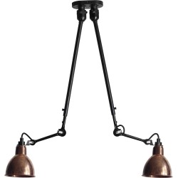 black / round raw copper - Gras 302 double - ceiling lamp - DCW éditions