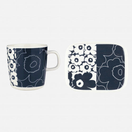 Unikko Kollaasi 150 set – mug 4dl and plate 15x12cm