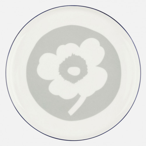 Unikko 195 plate 25cm (one white flower)