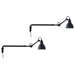 SOLD OUT - black / round blue - Gras 203 - wall lamps Duo Pack - DCW éditions