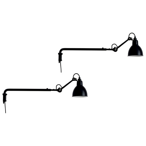 SOLD OUT - black / round black - Gras 203 - wall lamps Duo Pack - DCW éditions