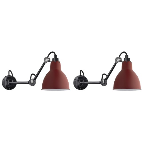 black / round red - Gras 204 - wall lamps Duo Pack - DCW éditions