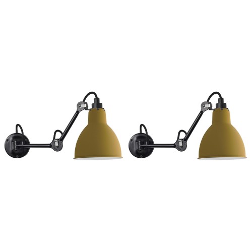 black / round yellow - Gras 204 - wall lamps Duo Pack - DCW éditions