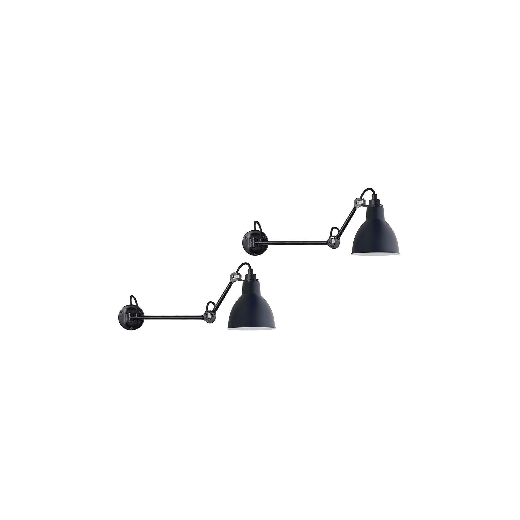 black / round blue - Gras 204 L 40 - wall lamps Duo Pack - DCW éditions